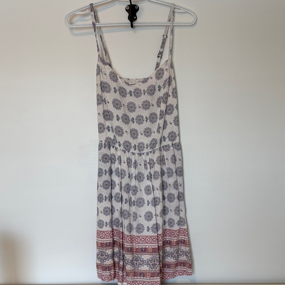 Garage Gray and Red Floral Midi Dress